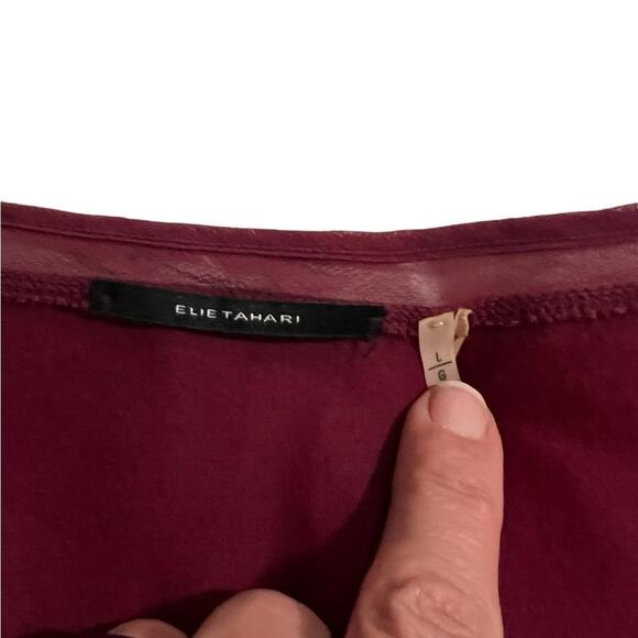 Elie Tahari Scoop Neck Long Sleeve Top - Large - Picture 5 of 10